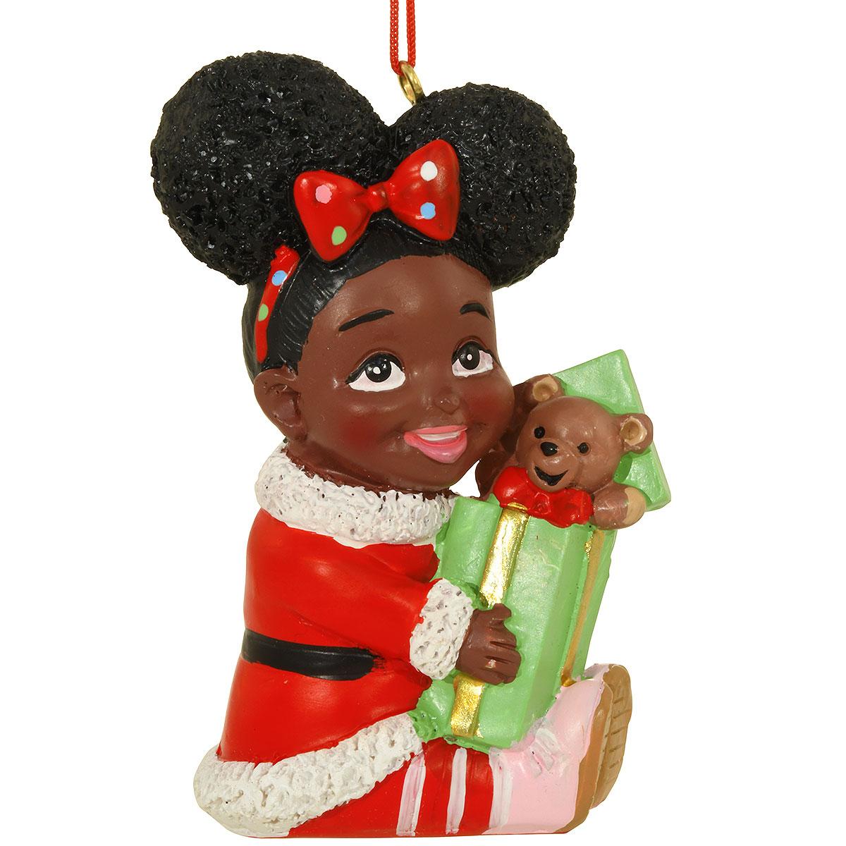 Resin Girl With Gifts Ornament