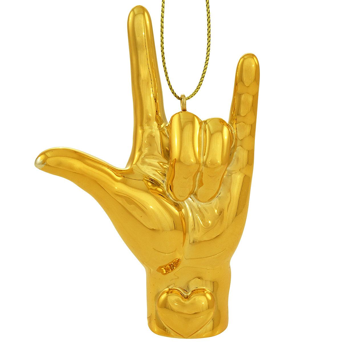 Gold Hand, I Love You Sign Language