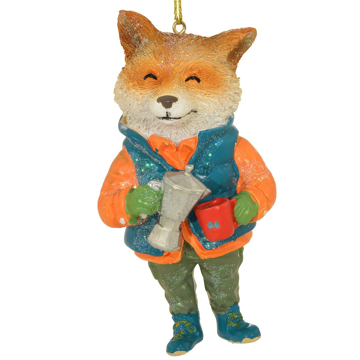 Fox Drinking Tea Ornament