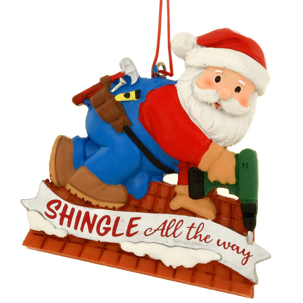 Shingle All The Way Santa Ornament