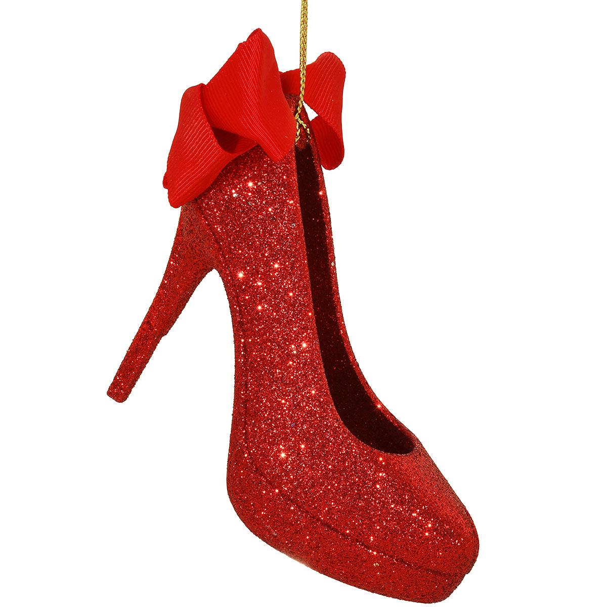 Red Glitter High Heel Shoe Ornament