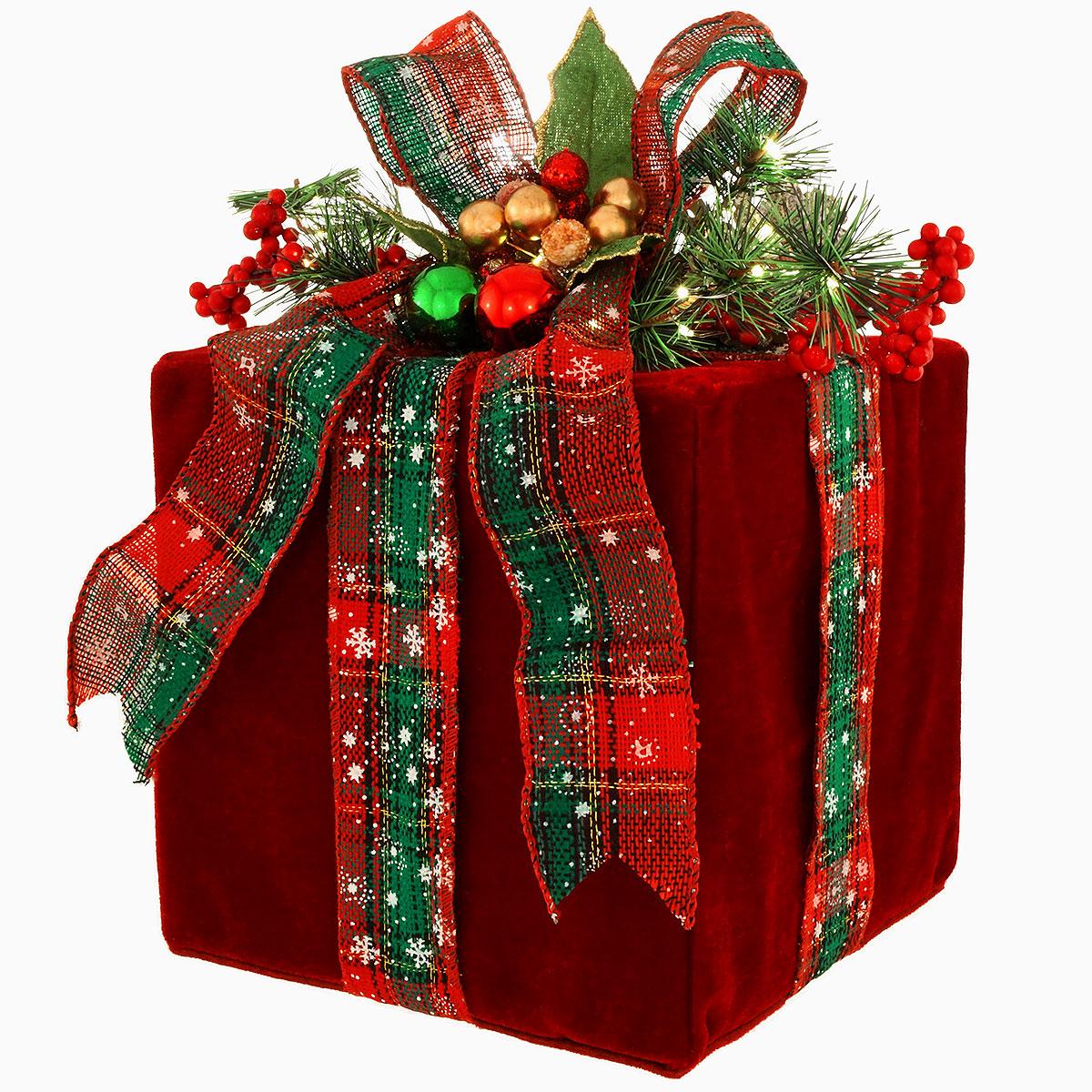 Lighted Fabric Present Box