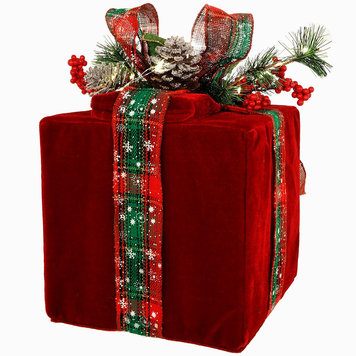 Lighted Fabric Present Box