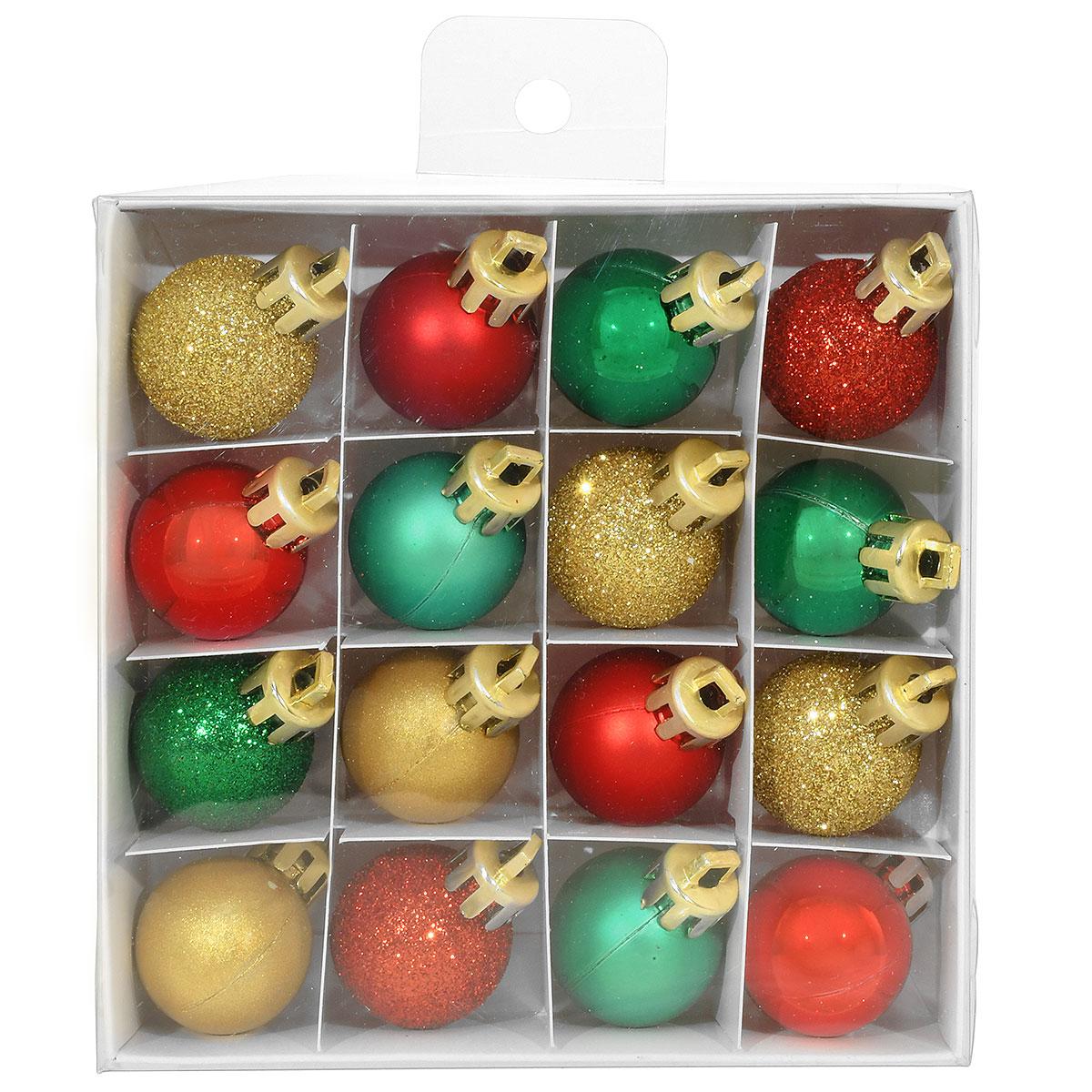 16 Piece Plastic Mini Ornament Set