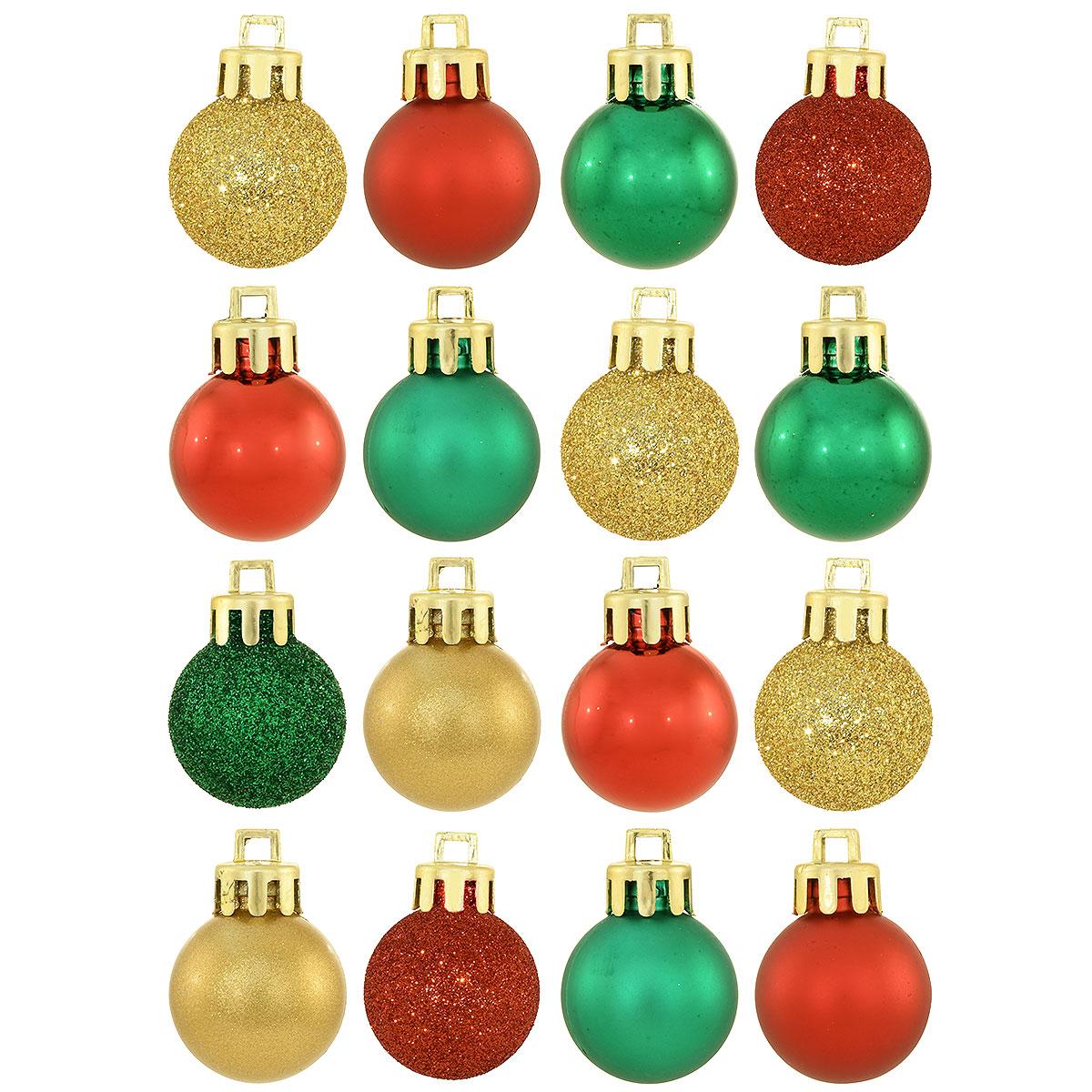 16 Piece Plastic Mini Ornament Set