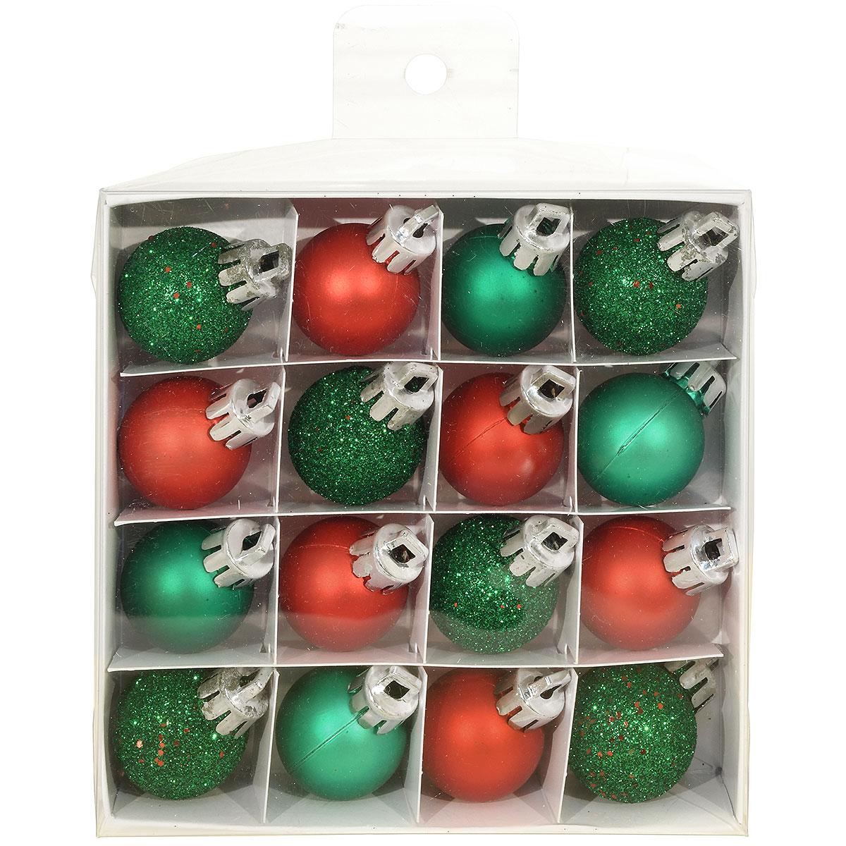 16 Piece Plastic Mini Ornament Set