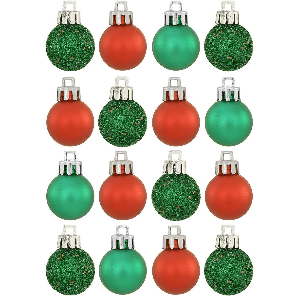 16 Piece Plastic Mini Ornament Set