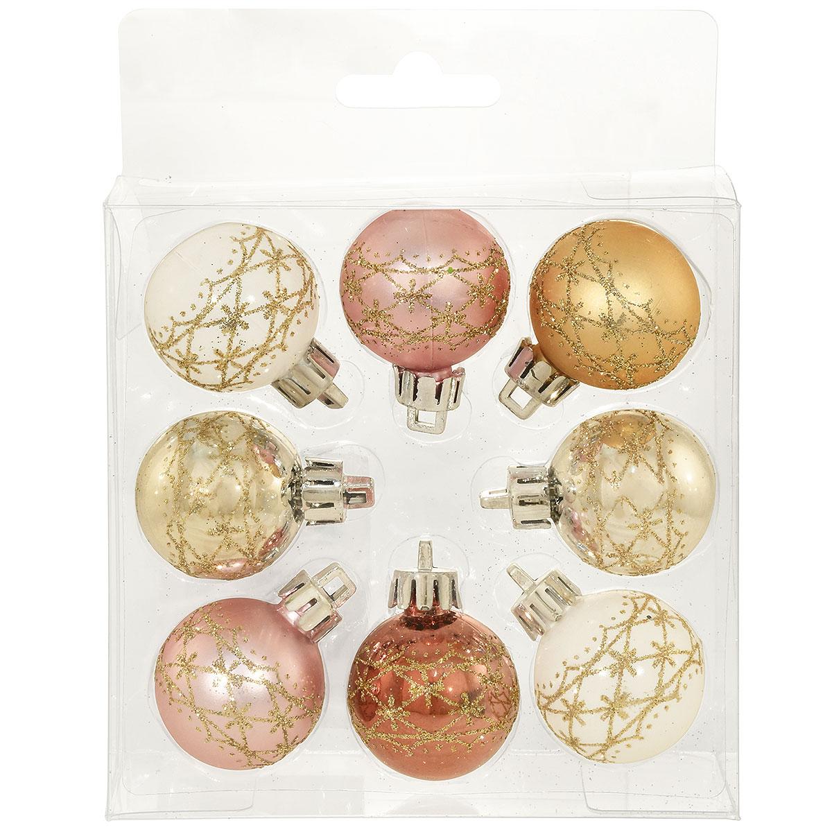 8 Piece Plastic Mini Ornament Set