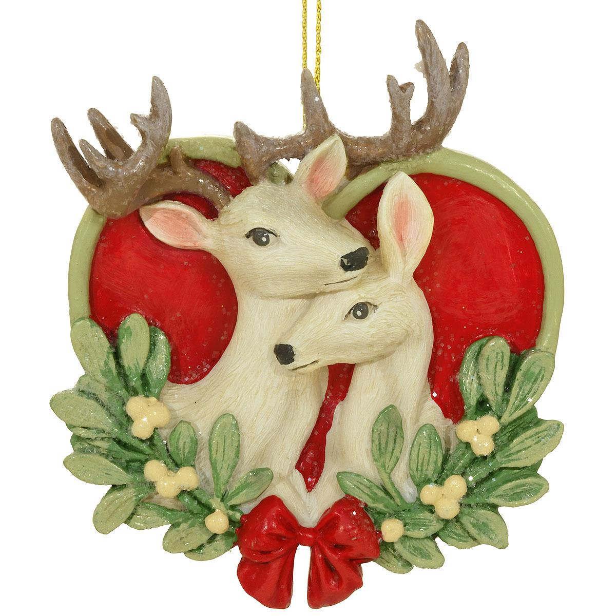 Deer Couple On Heart Ornament