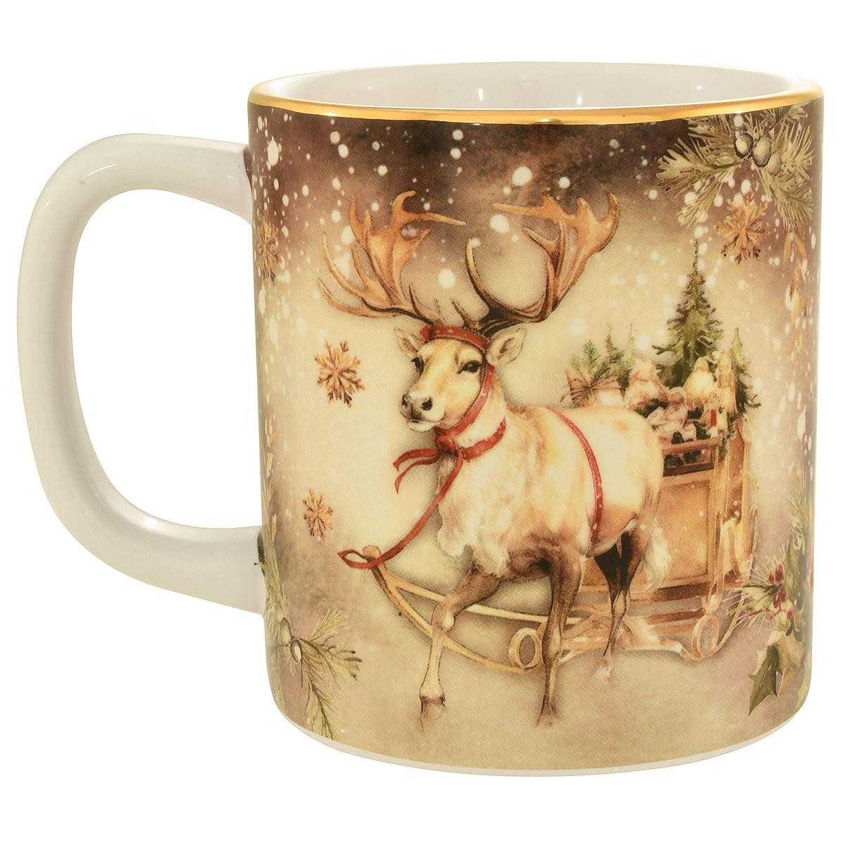 Snow Globe Reindeer Mug