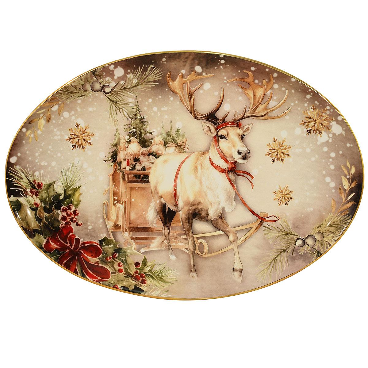 Snow Globe Reindeer Platter