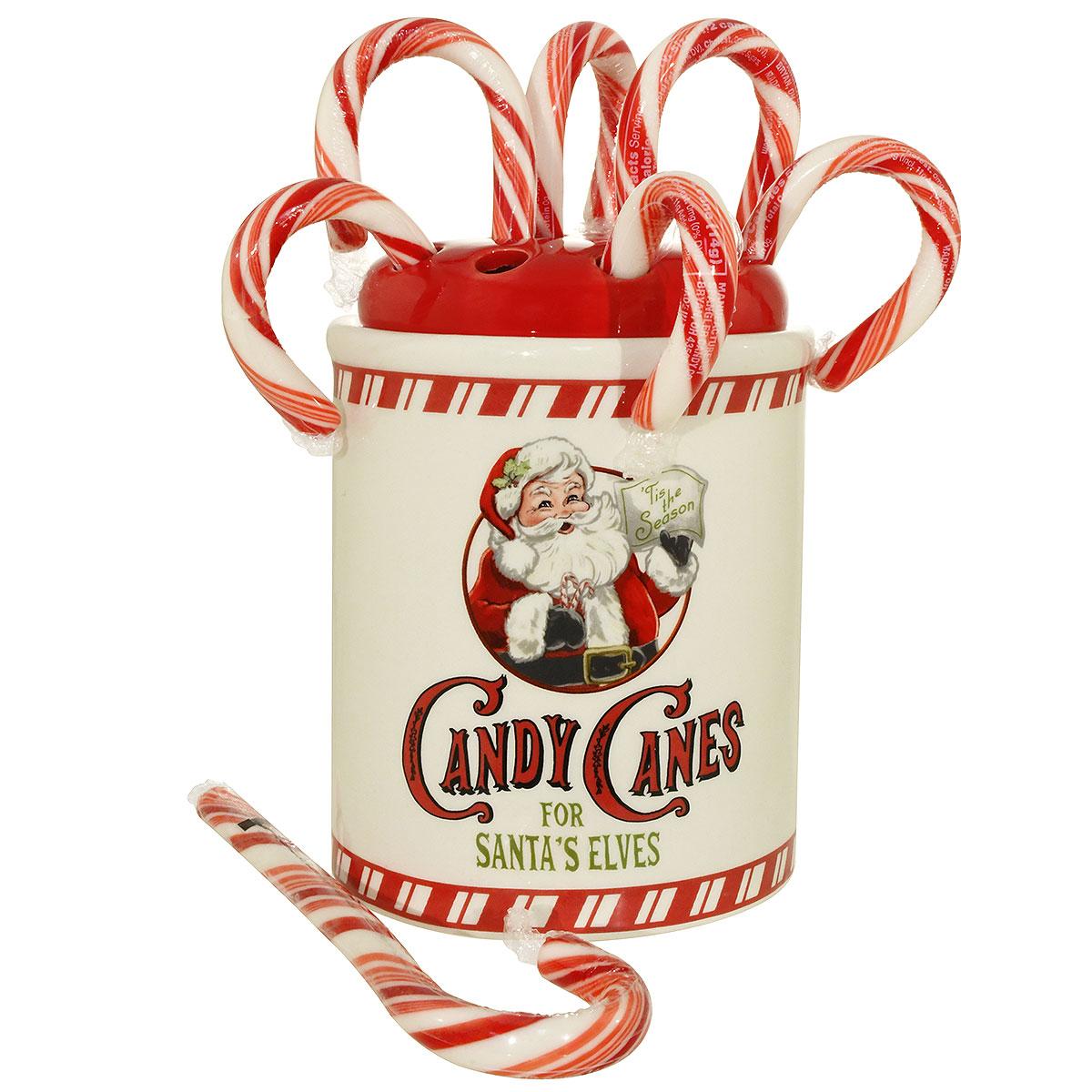 Candy Cane Holder Dish With Cover