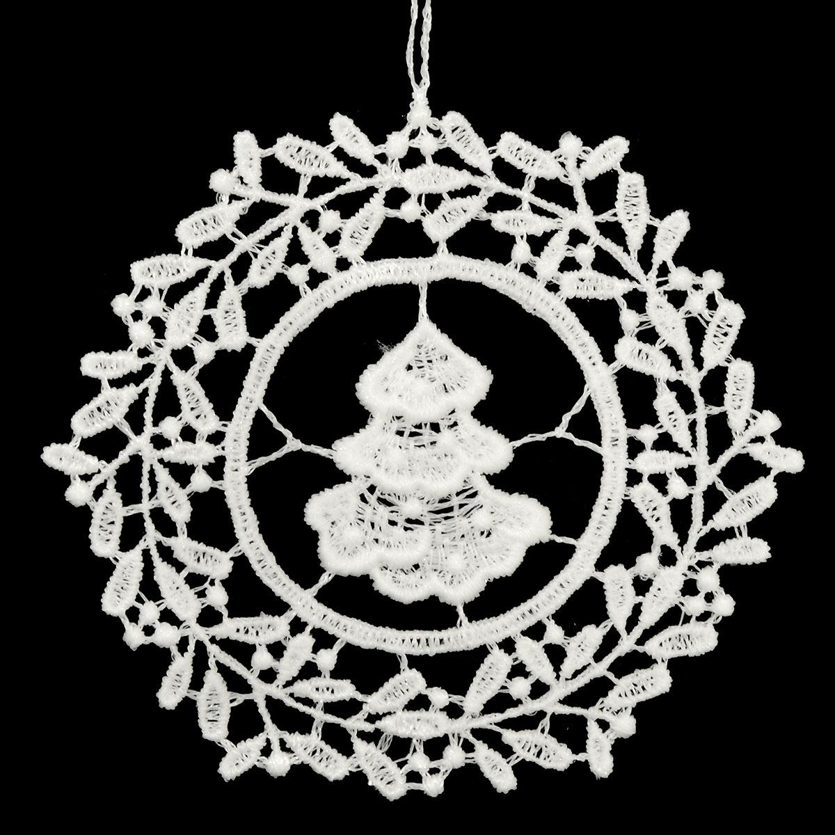 Mistletoe Wreath And Tree Lace