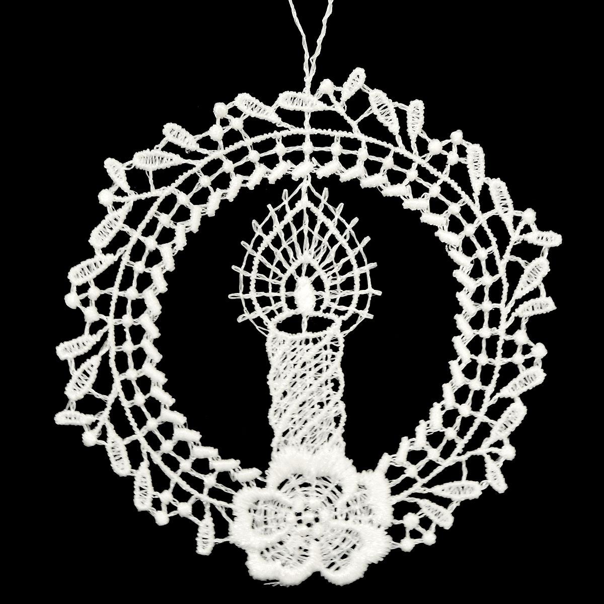 Mistletoe Wreath And Candle Lace