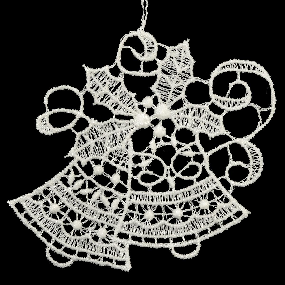 Bells With Holly Lace Ornament