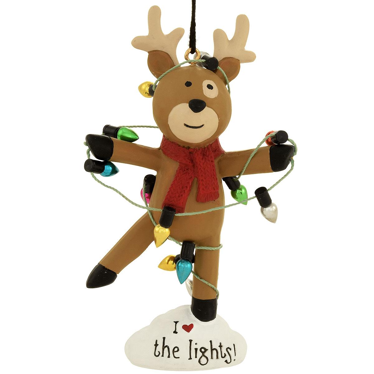 Reindeer Wrapped In Christmas Light