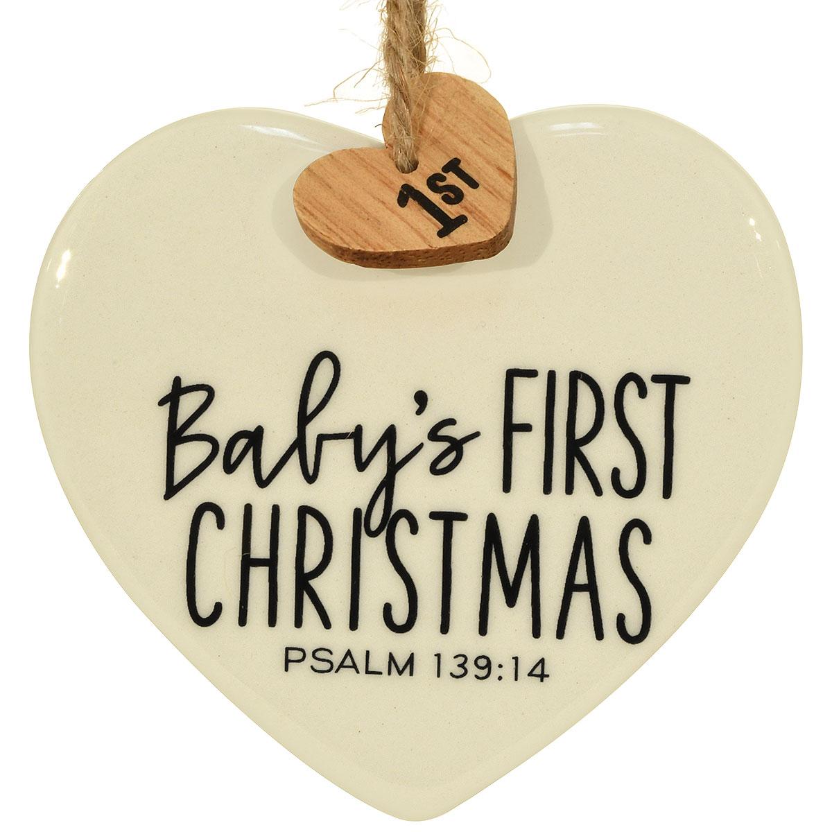 Baby’s First Christmas White Heart