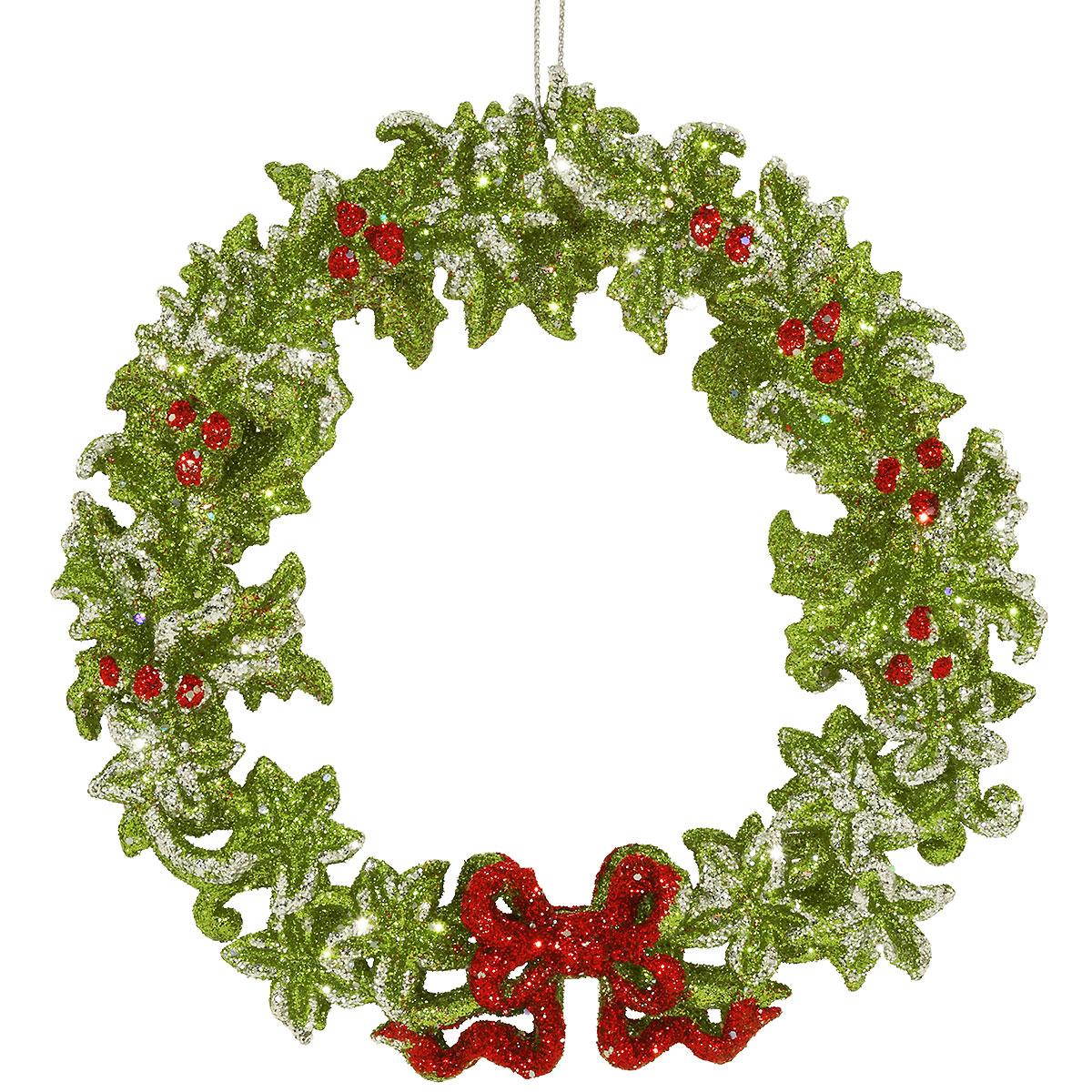 Green Wreath Plastic Ornament