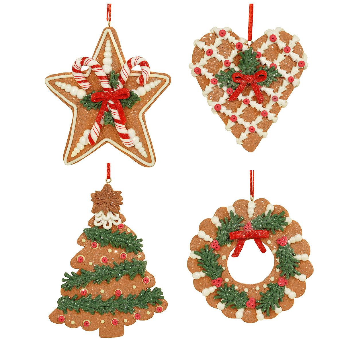 Gingerbread Cookie Ornament Set 4