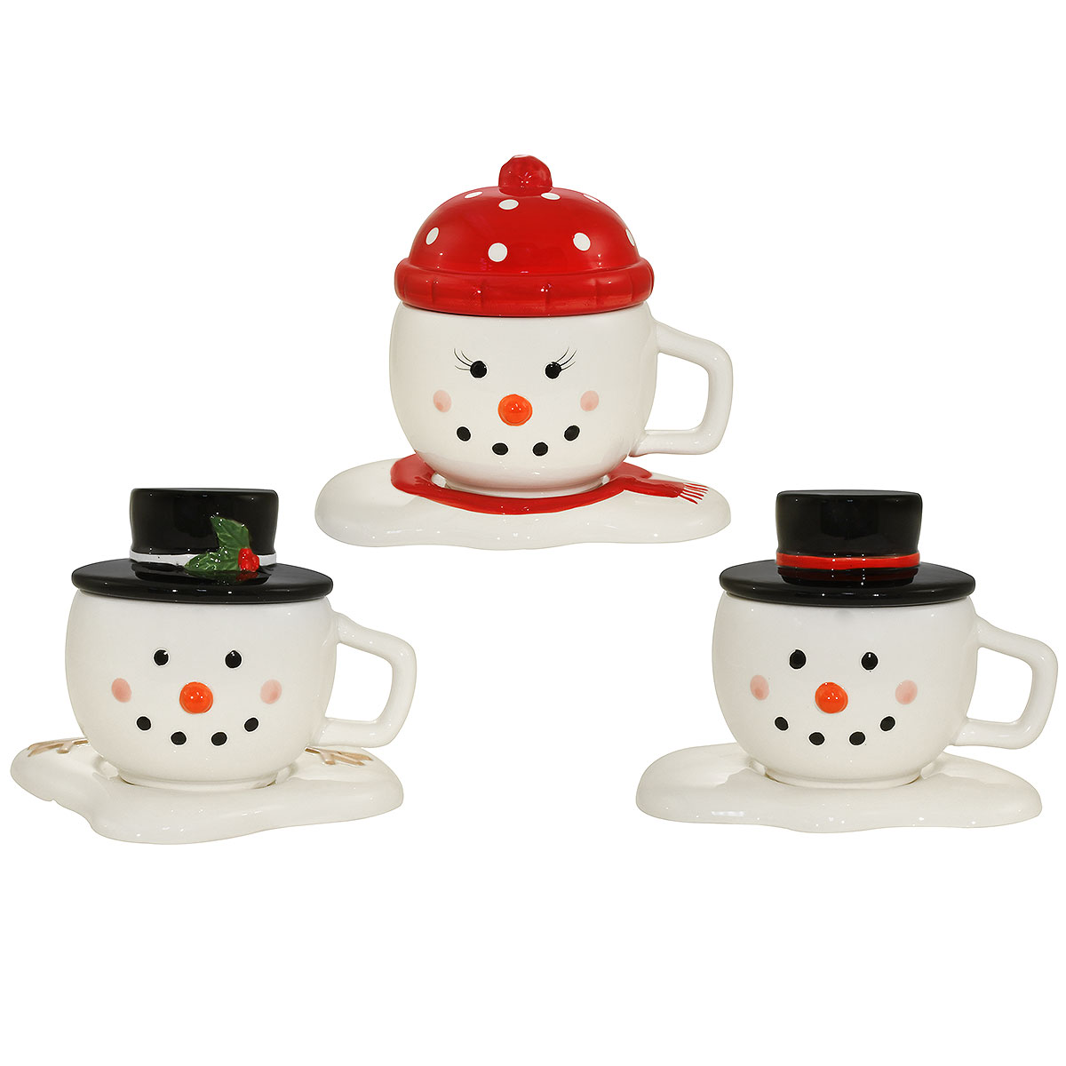 Melted Snowman Mug Trio 9 Piece Set