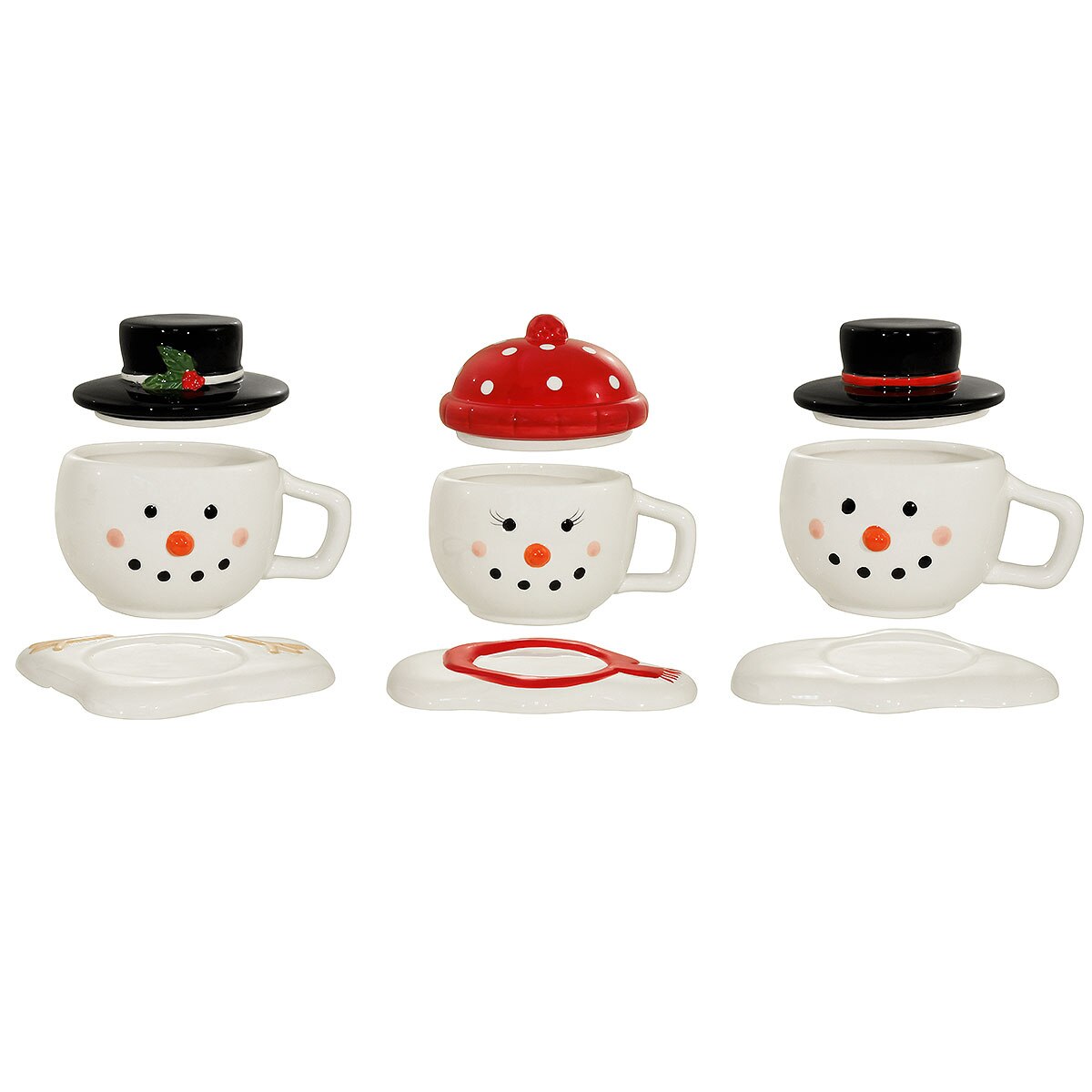 Melted Snowman Mug Trio 9 Piece Set