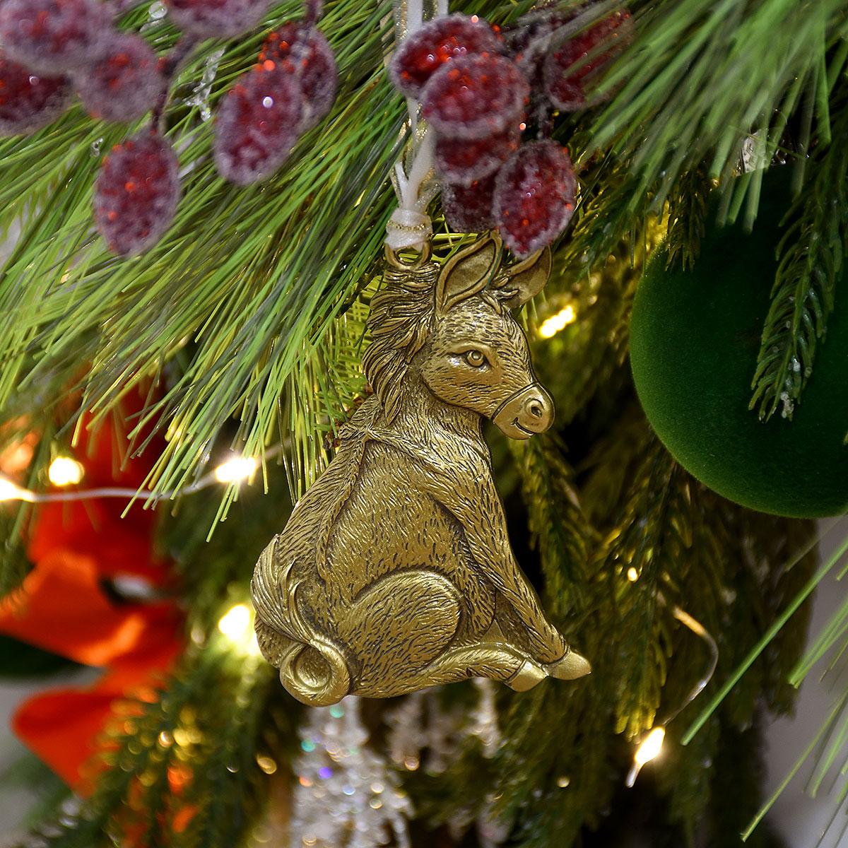 Donkey's Cross Metal Ornament