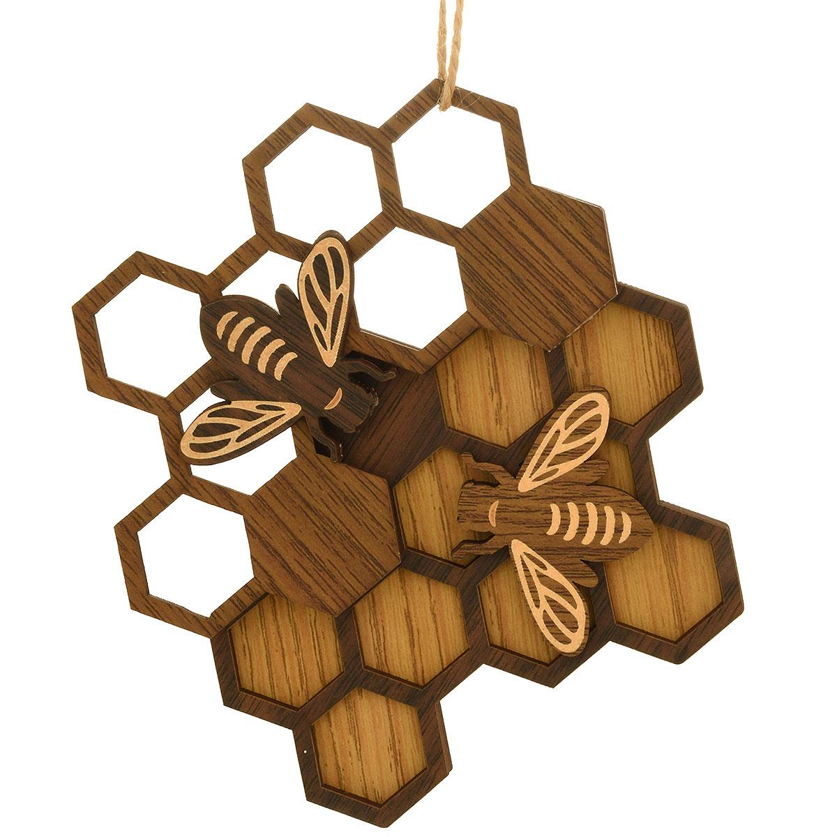 Hive And Bee MDF Ornament