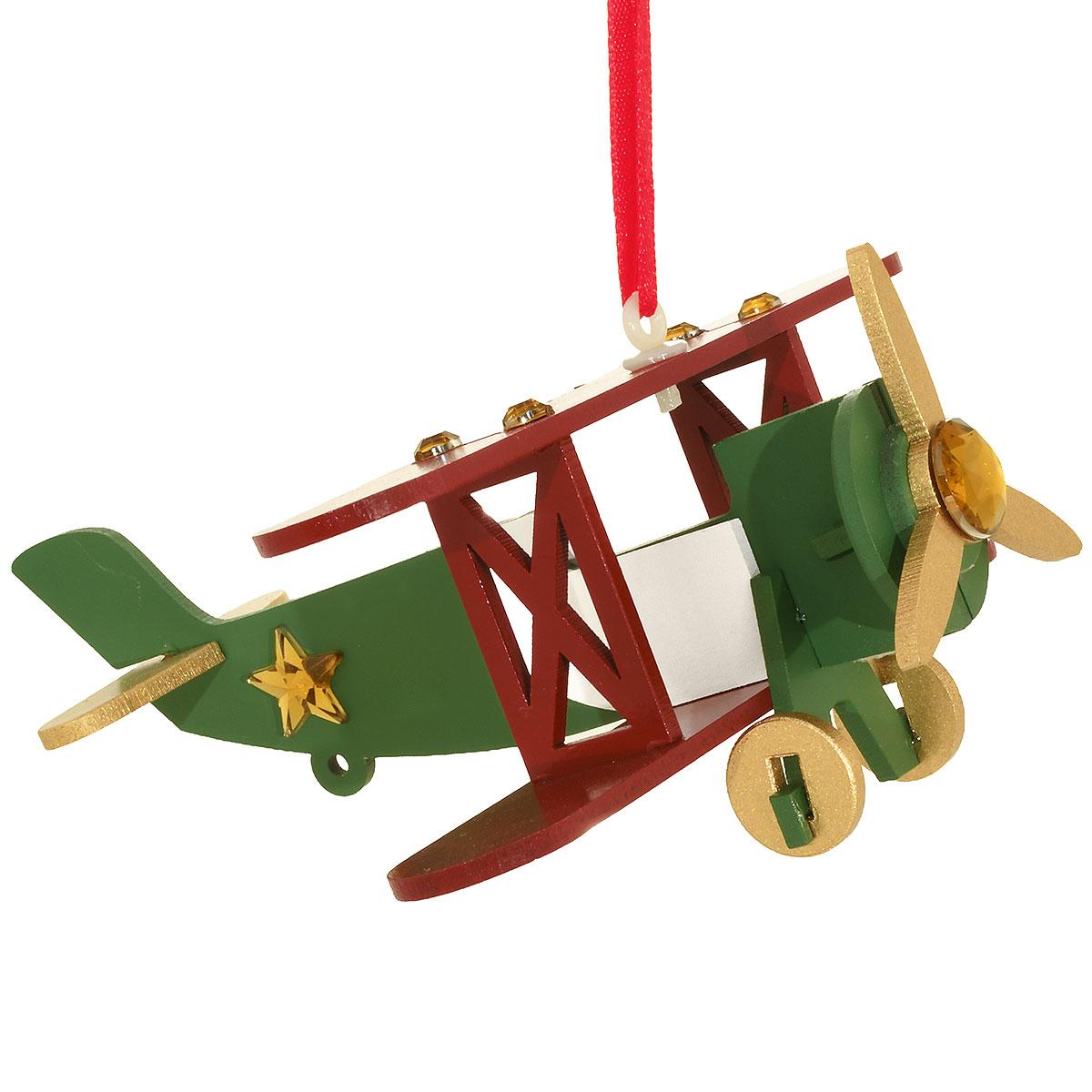 Biplane Retro Colorful MDF Ornament
