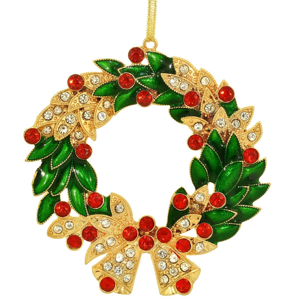 Jeweled Metal Christmas Wreath
