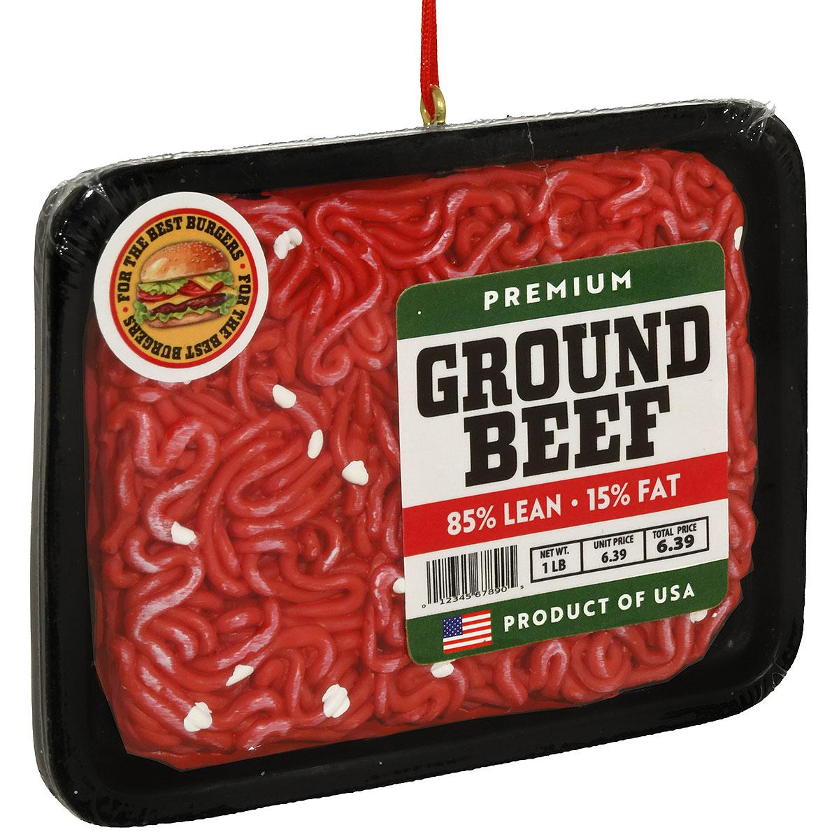 Ground Beef In Packaging Ornament