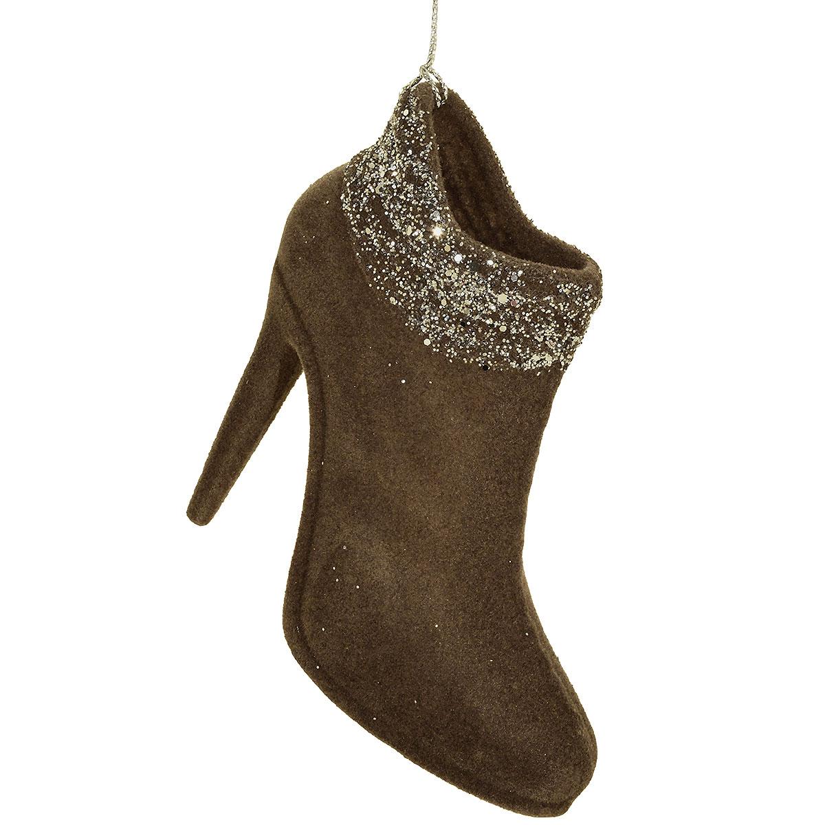 Flocked High Heel Shoe Ornament