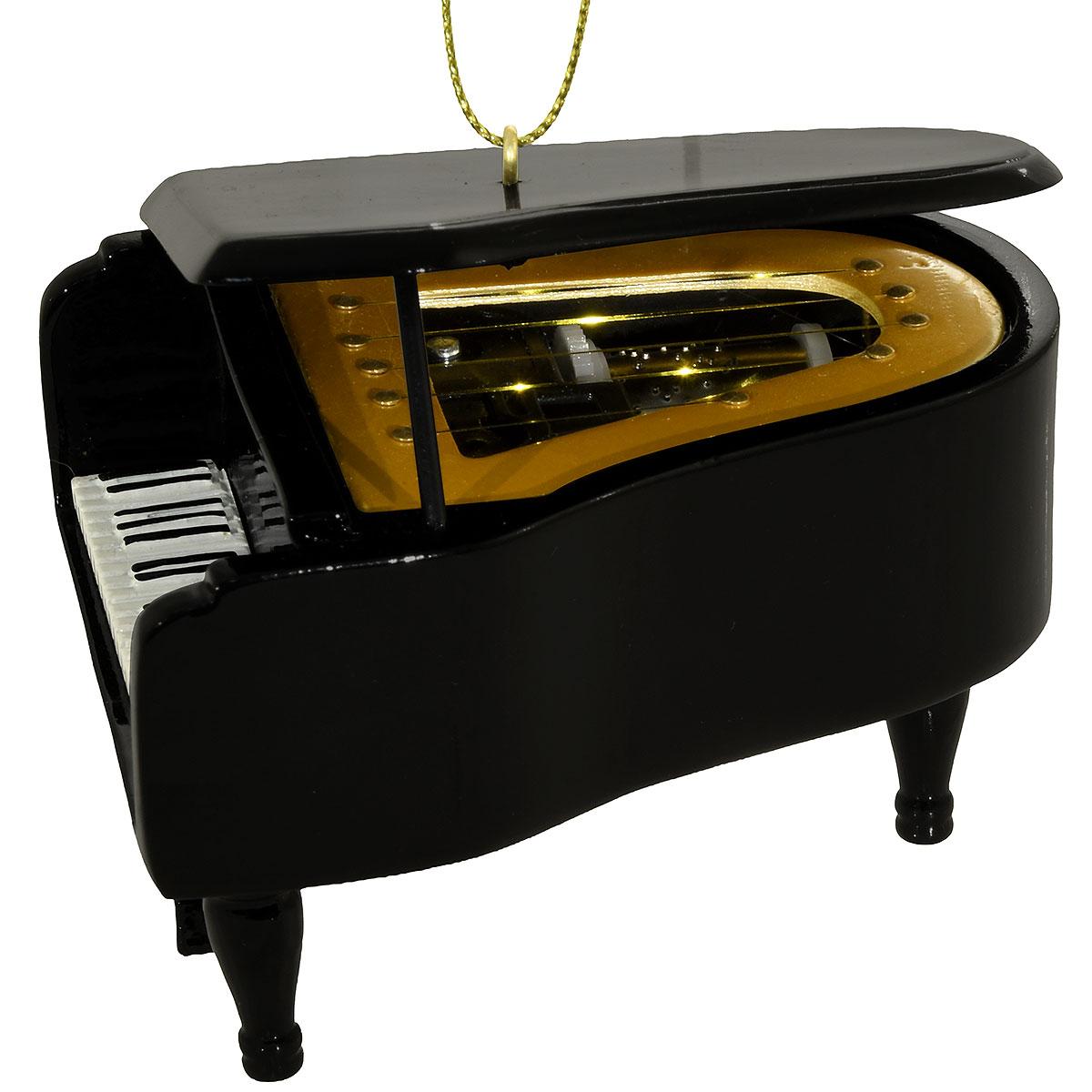 Black Piano Musical Deck The Halls