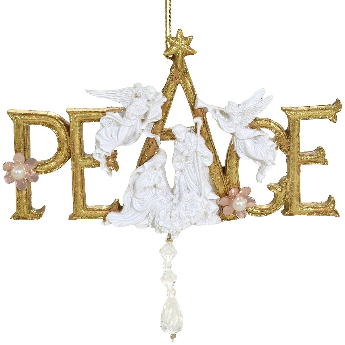 Peace Nativity Word Orn