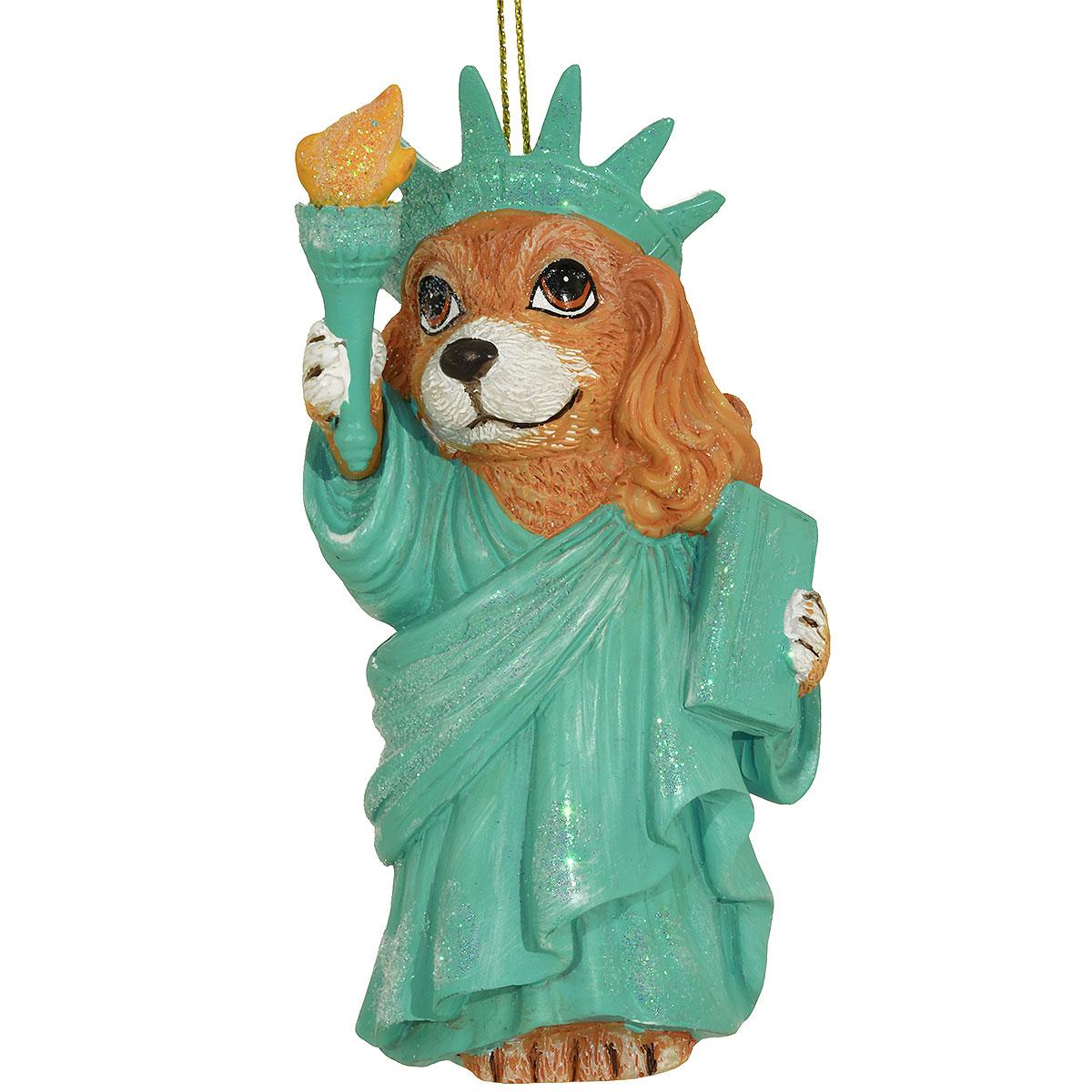 Statue Of Liberty Dog Poly Resin Ornament