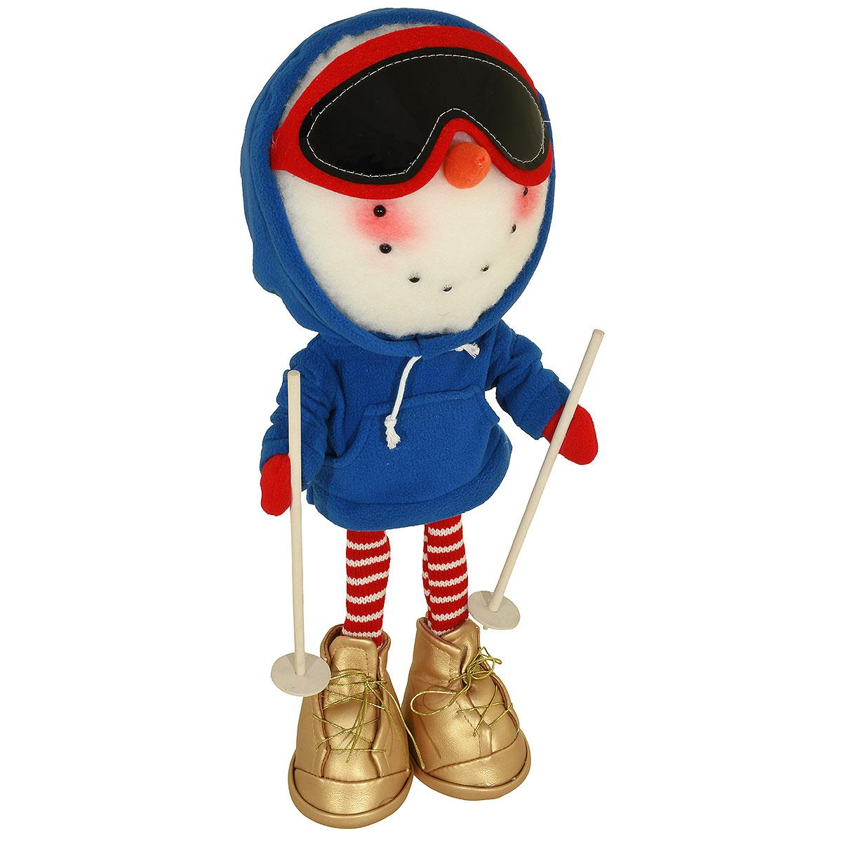 18" Fabric Skiing Snowman Plush