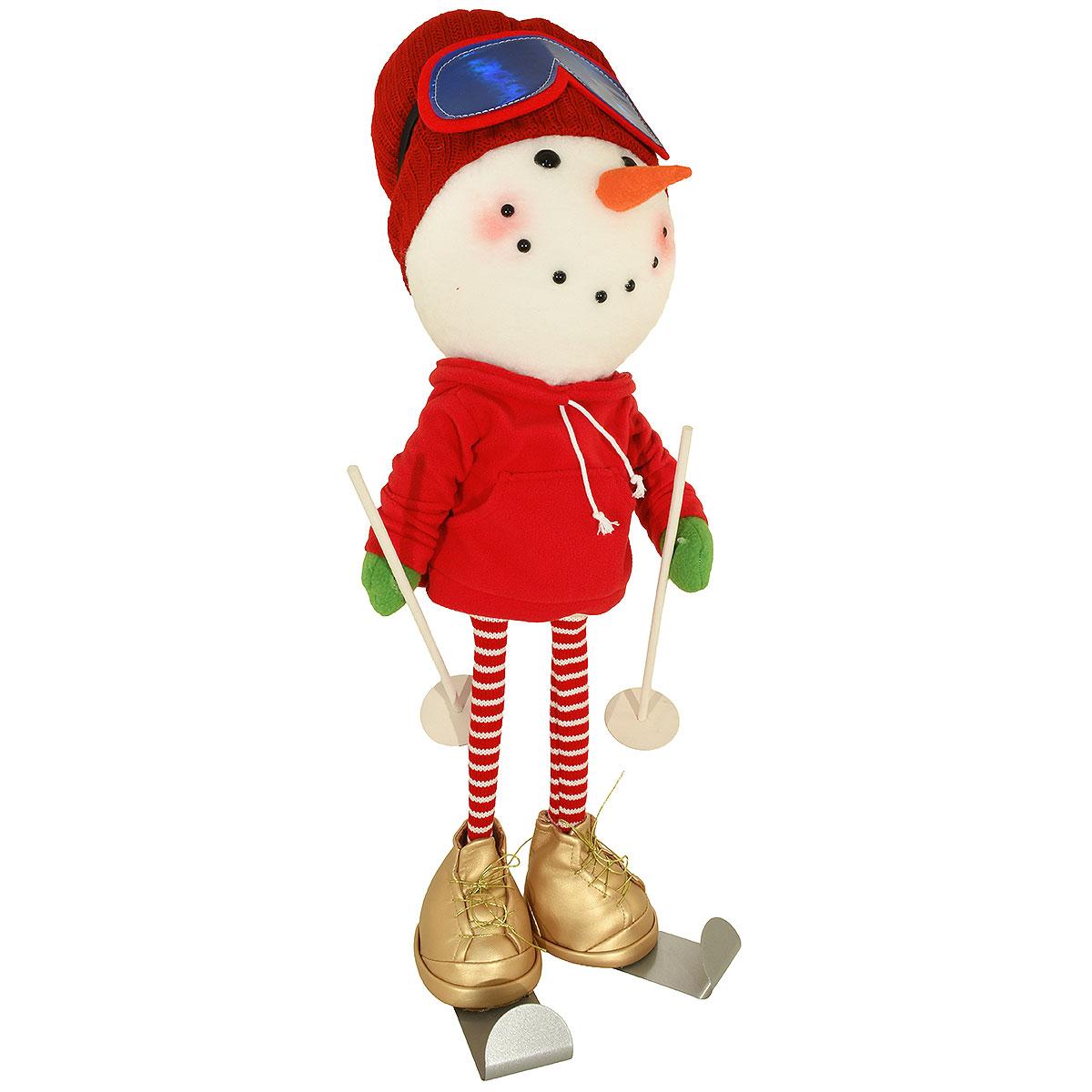 27" Fabric Skiing Snowman Plush