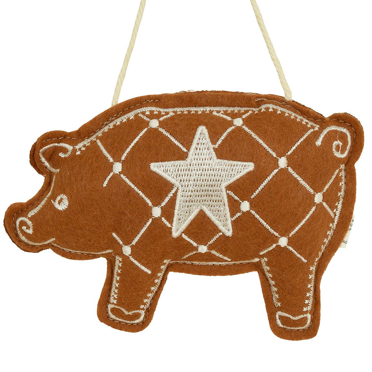 Gingerbread Pig Felt Ornament