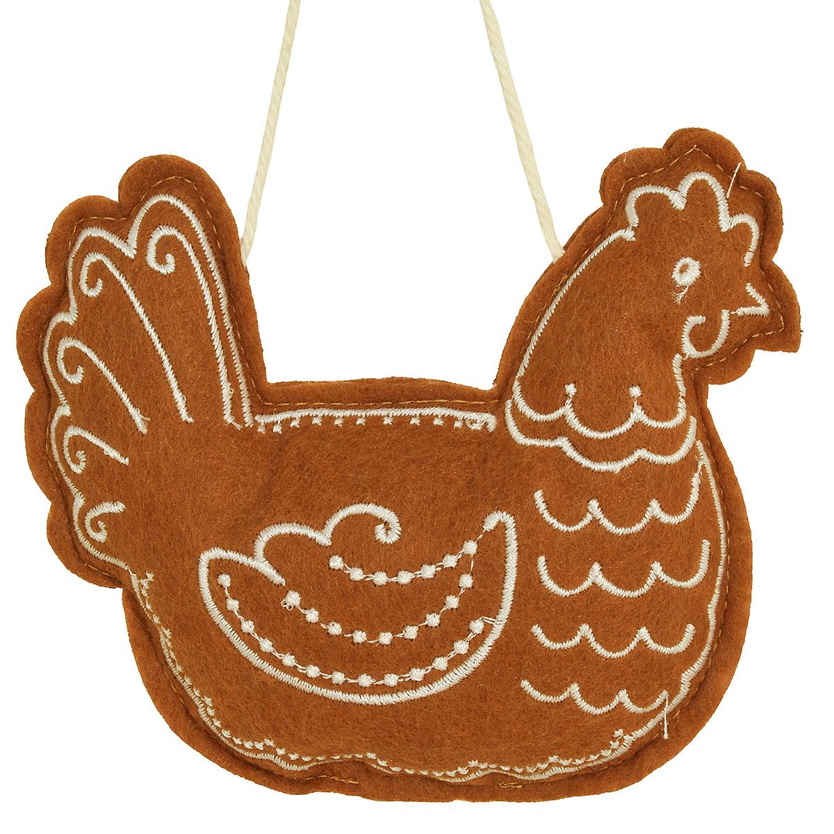 Gingerbread Chicken Felt Ornament