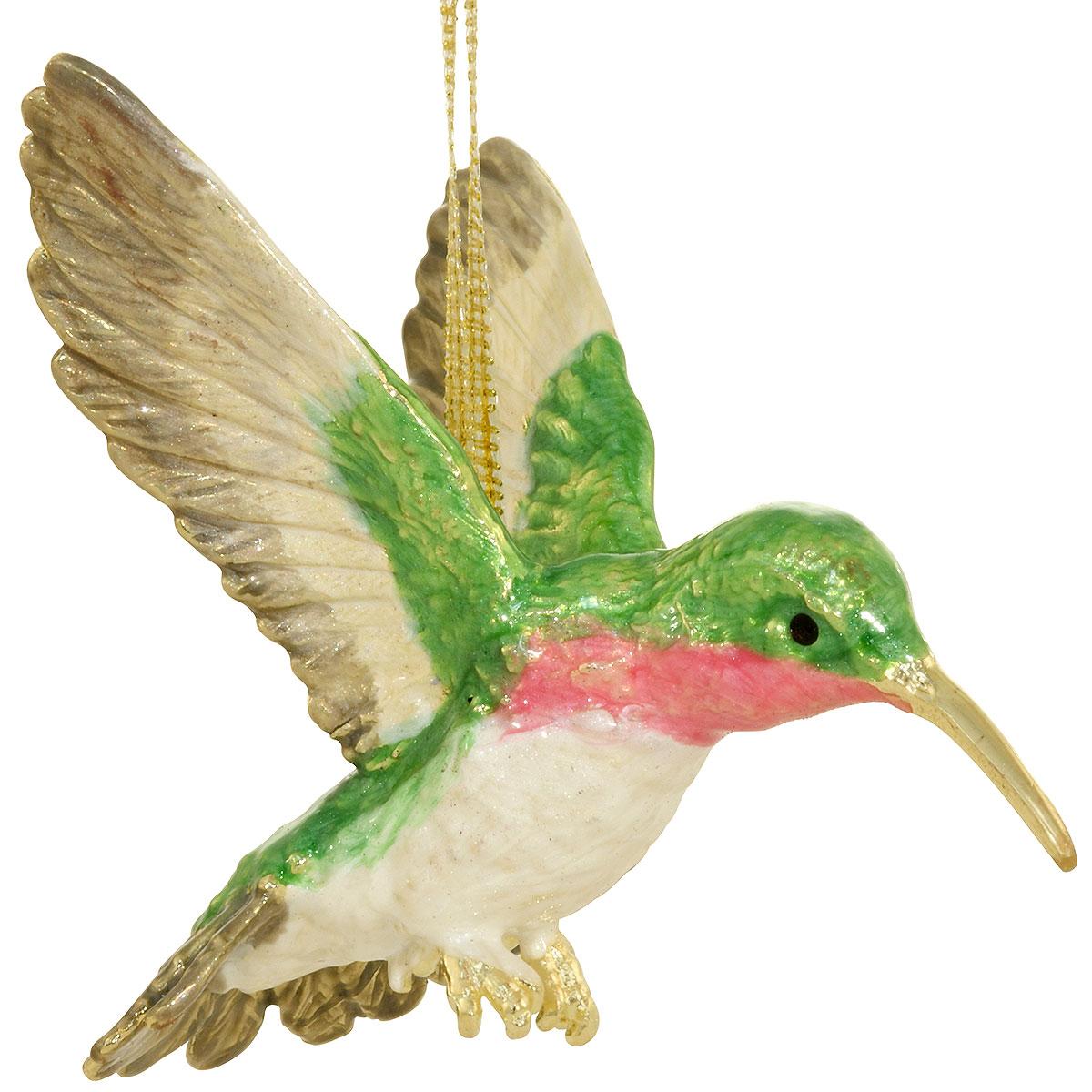 Ruby Throated Enamel Hummingbird