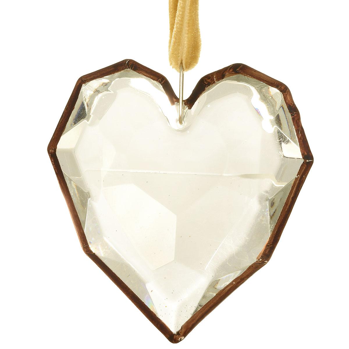 Faceted Heart Glass Ornament And Legend