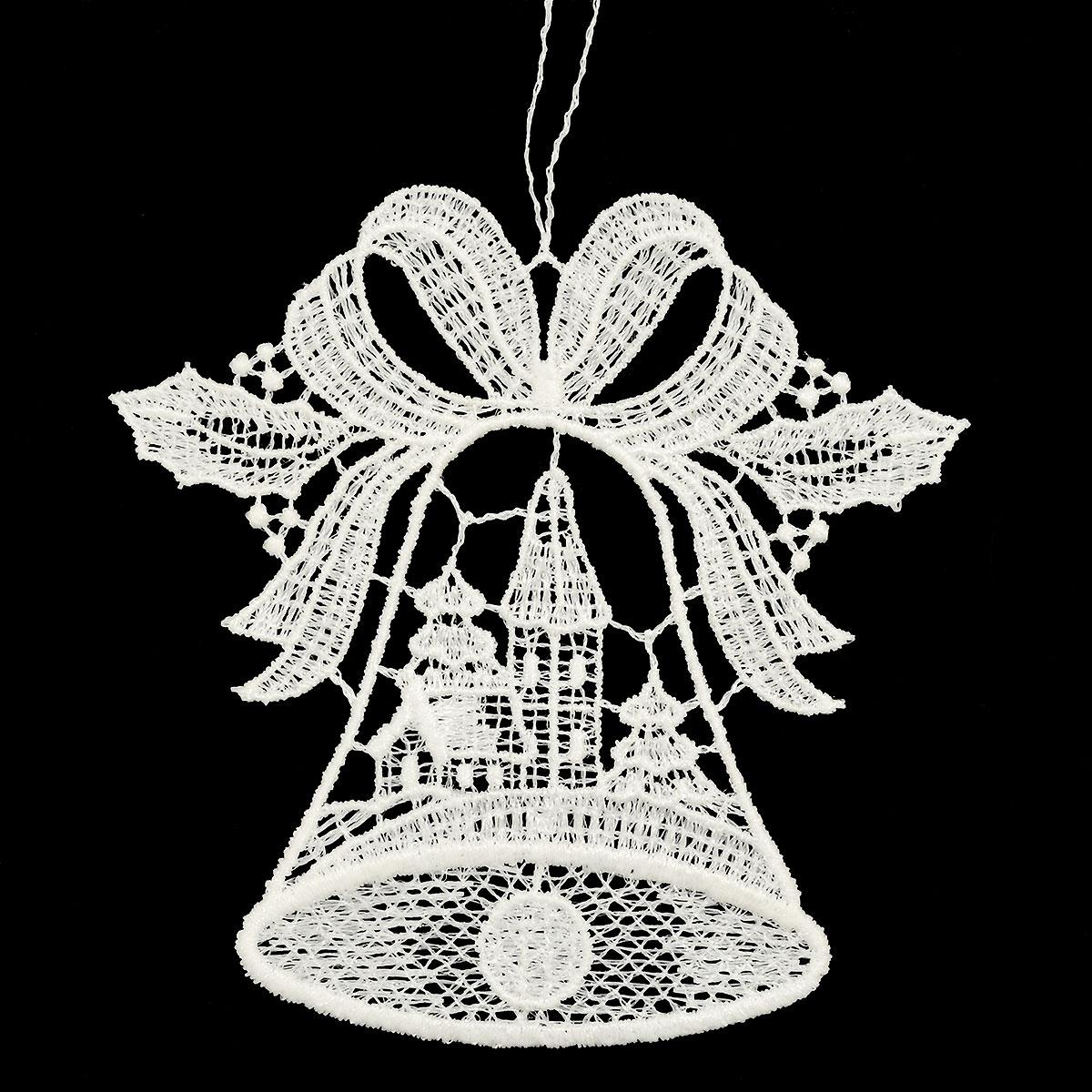 Bell And Church Lace Ornament