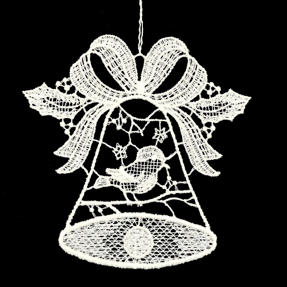 Bell And Bird Lace Ornament