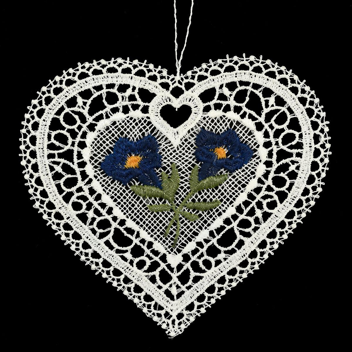 Heart Gentian Lace Ornament