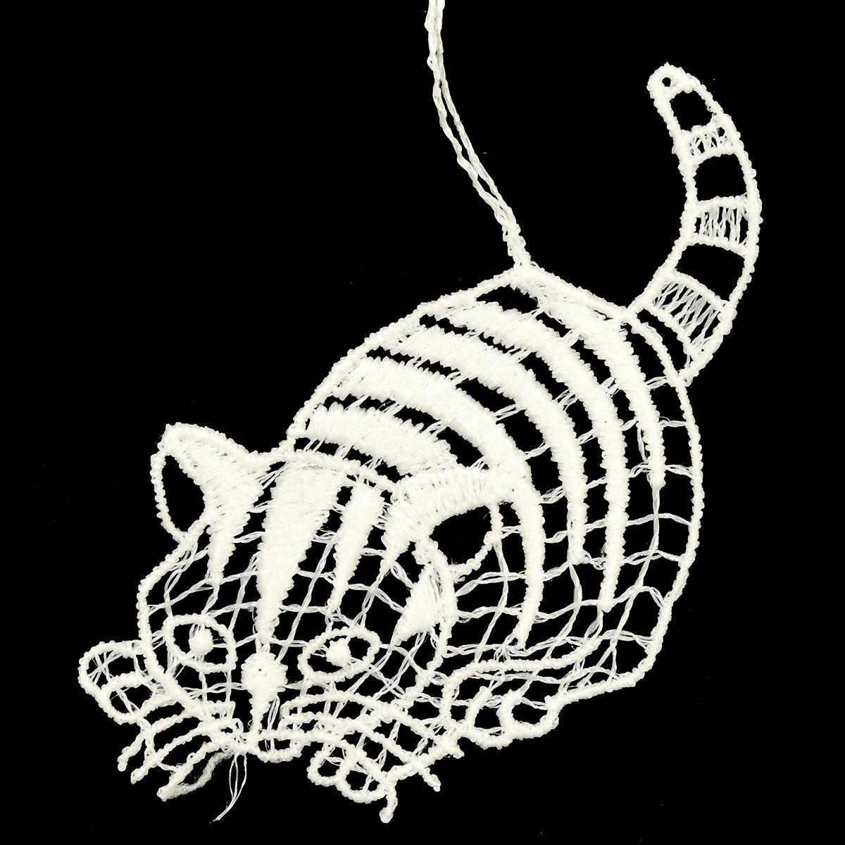 Kitten Lurking Lace Ornament