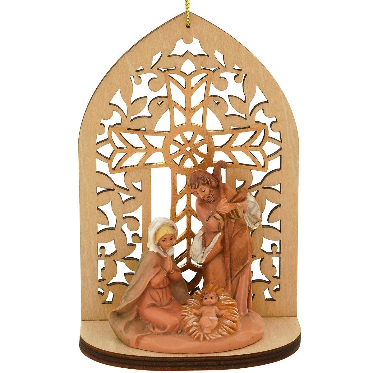 Holy Family With Cross Ornament
