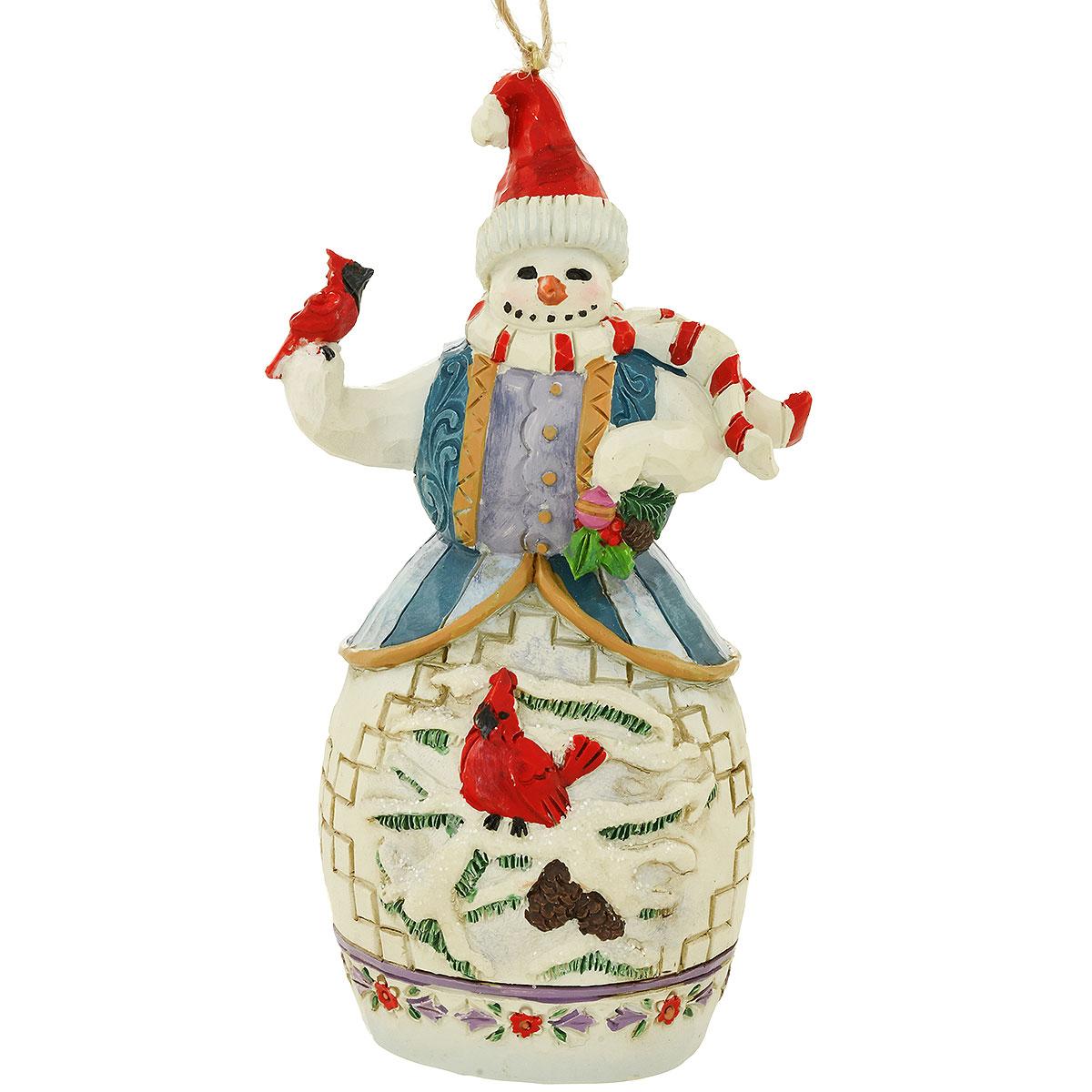 Jim Shore : Snowman with Cardinal Mini Figurine