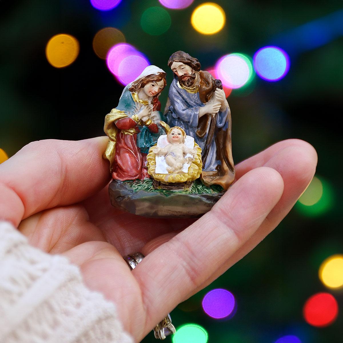 Tiny Holy Family Figurine