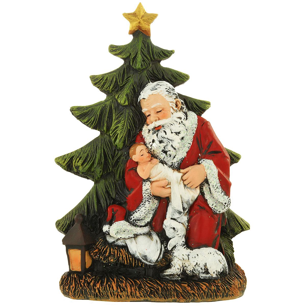 Kneeling Santa With Tree Figure