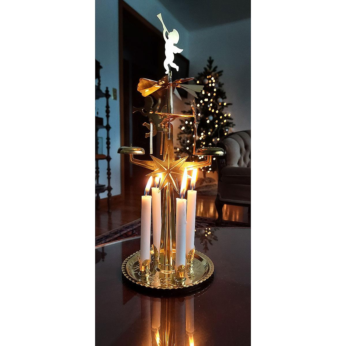 Brass Angel Chimes With Candles