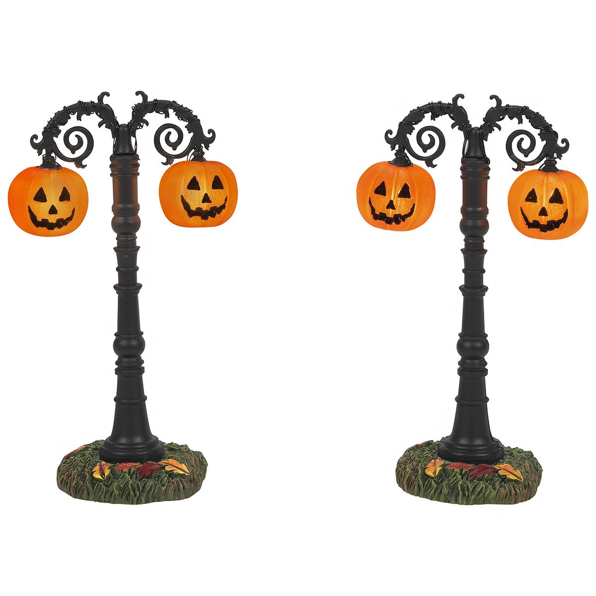 Lit Hallows' Eve Street Lamps